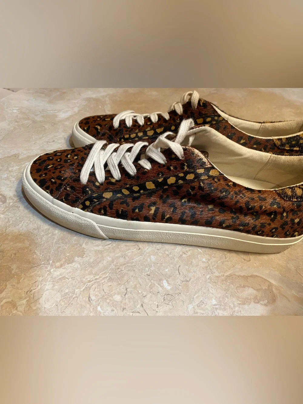 Madewell Leopard-Pattern Low-Top Sneakers with Cream Laces - Picture 3 of 5